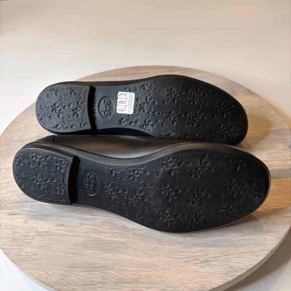 SAS Black Leather Ballet Scenic Flats Comfort Shoes Made in USA Women’s Size 8 - Picture 9 of 11